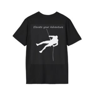 Elevate Your Adventure black unisex graphic tee