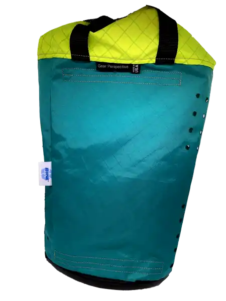 1E Teal front ECOPAK tm Ultralight Rope Bag for Canyoneering V2