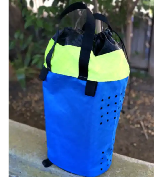 1E blue ECOPAK tm Ultralight Rope Bag for Canyoneering V2