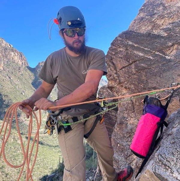 Austin pink 1E ECOPAK ultralight rope bag for canyoneering in pink
