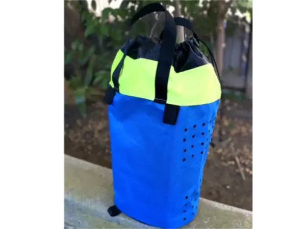 1E blue ECOPAK tm Ultralight Rope Bag for Canyoneering V2